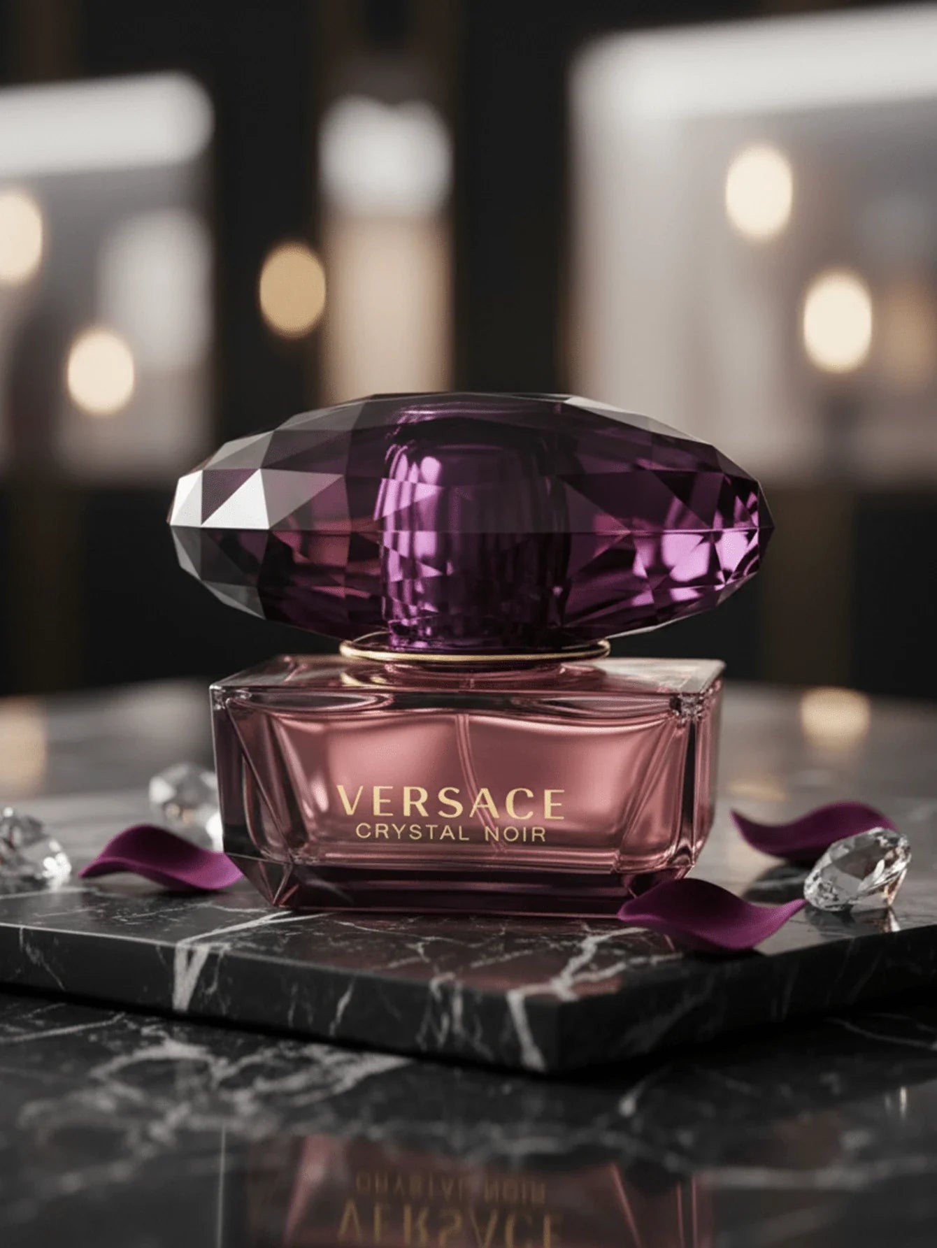 Versace Crystal Noir Eau De Parfum Spray For Women EDP Perfume Perfumes 1oz/30ml 1.7oz/50ml 3oz/90ml Long-Lasting Girlfriend Wife Mother Friend Birthday Graduation Party Travel Camping Outdoors School Campus Trip Festivals Anniversary Winter Christmas Sp